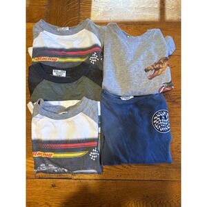 Lot of 5 Mish Boys Shirts Sz 3 long sleeves racing dinosaurs EUC